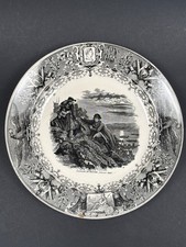 Assiette Parlante XIXe U et Cie Sarreguemines Napoléon Passage du Danube 1809