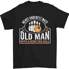 Un Vieil Homme Avec Une Boule De Bowling 10 Pin T-Shirt Pour Hommes 100% Coton