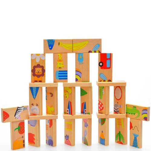 Puzzle domino animal bois - en,