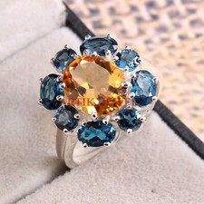 Naturel Citrine & London Bleu