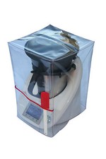 HOUSSE DE PROTECTION  THERMOMIX TM5-TM6 TRANSPARENTE Avec Varoma Biais Rouge