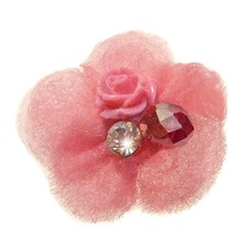 Bague ROSE vif Fleur perle &