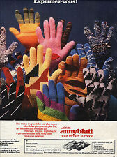 PUBLICITE ADVERTISING  1983  ANNY BLATT laines " exprimez vous"