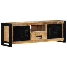Meuble TV 100x30x35 cm bois massif de manguier brut banc TV meuble hifi vidaXL