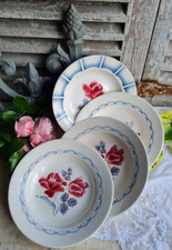 4 ANCIENNES ASSIETTES CREUSES DIGOIN DAUPHIN ET CANNES