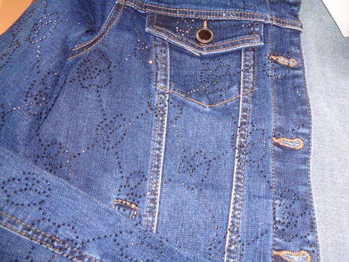 Blouson jean strass - blouson,