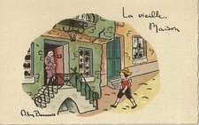 CARTE POSTALE ILLUSTRATEUR BOSSAERT FANTAISIE LA VIEILLE MAISON