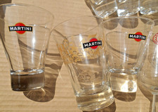 lot VERRE publicitaire pub apéritif martini évasés