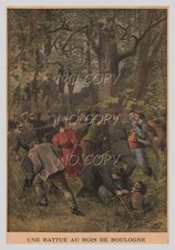 1895 : ILLUSTRATION / GRAVURE:  PROSTITUTION au BOIS de BOULOGNE RAFFLE POLICE