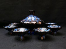 MURANO Venise Bohême service confiseries verre aventuriné jaspé objet art déco 