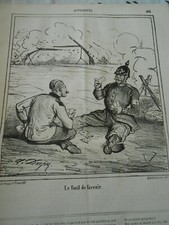 Caricature 1866 - Le Fusil de l'avenir pendant une partie de cartes