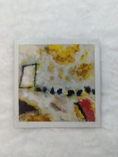 Peinture à l'huile signé A. Costa Rosa à l'interieur d'un papier photo Polaroid