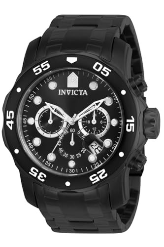 Chronographe noir invicta 0076 - chronographe,