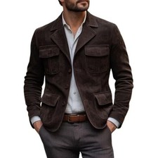 Veste blazer en cuir daim