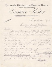94 CHARENTON, negociant, KESTER GUSTAVE 1918 vins, spiritueux