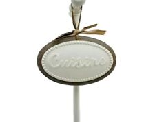 décoration de porte ou murale ovale bois plâtre Cuisine à suspendre 14 x 9,5 cm