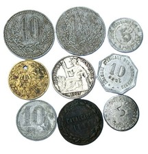 Lot 9 jetons anciens France