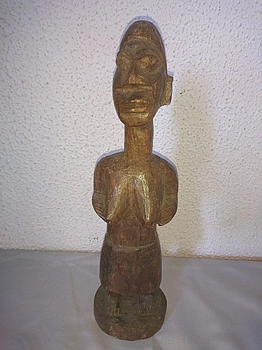Ancienne statuette femme - statuette,