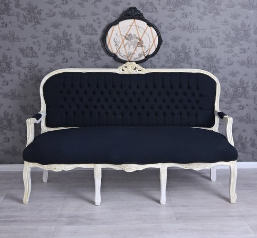 Canapé baroque noir banc - noir,