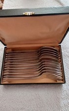 Ménagère Alfénide Christofle, modèle Tosca, art déco, 6 cuillères, 6 fourchettes