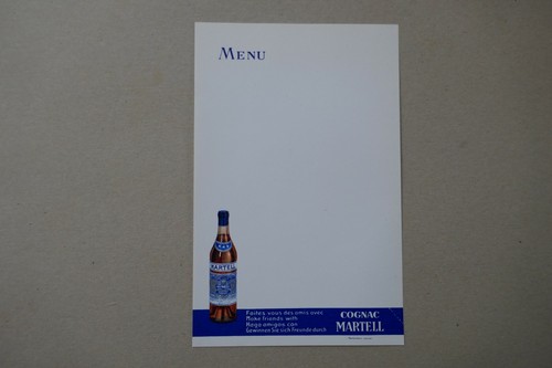 Menu ancien cognac martell - menu,