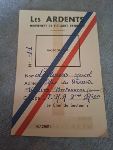 Rare carte identite - ffi, reseau