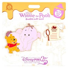 PIN SET 10/12 WINNIE POOH HEFFALUMP LUMPY ÉFÉLANT WOOD FORÊT BLEU DISNEY STORE