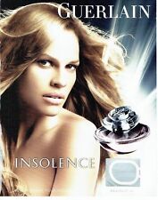 Publicité Advertising  0817  2006  parfum Insolence par Guerlain & Hilary Swank
