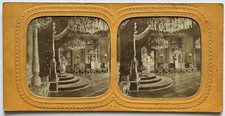 FRANCE Salle du Trône Sénat c1865 Photo Stereo Diorama Vintage Albumine P80L3n