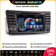 64GB Android 14 Autoradio GPS DAB+ CarPlay Mercedes CLS/G/E Class W211 W219 W463