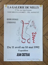 Jean COCTEAU - Poster Affiche vintage Milly la Forêt 1992 dessins lithographies