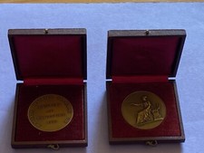 RARE 2 MEDAILLES MUTUELLE GENERALE FRANCAISE  FRANCAISE VIE EN BRONZE 1936