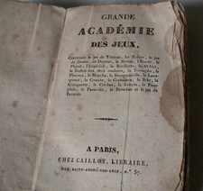 Livre ancien ACADEMIE ds JEUX CAILLOT 1789-1824 lansquenet ECHECS dames TRICTRAC
