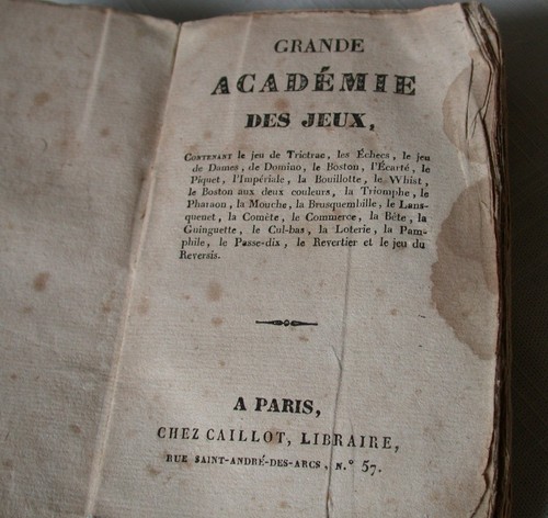 Livre ancien academie jeux - ancien,