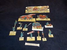 PRO PATRIA  Lot de SOLDATS PAPIER carton  POMPIERS  1914 recto verso