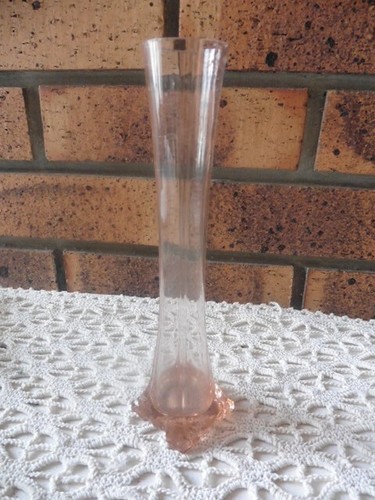 Ancien soliflore verre - ancien, rose