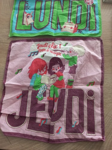 Mouchoirs tissu vintage lot - tissu,