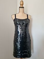 123 : SUPERBE ROBE EN SOIE ET SEQUINS NOIR 