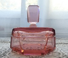 boite cristal taillé epoque Art Déco, poudrier ou bonbonniere     estampillé