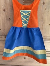 Vintage French CHILD cotton APRON HARLEQUIN costume primary COLOURS c1950