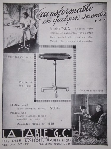 Publicité presse 1935 table - publicitÉ,