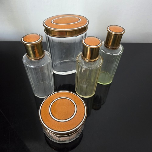 Email guilloche orange flacons - orange,