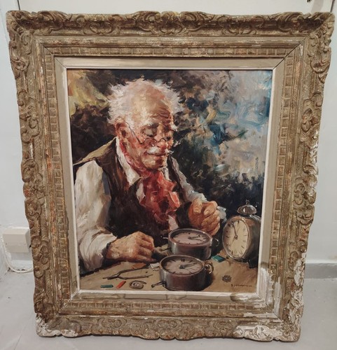 Tableau 136 ans horloger - tableau,