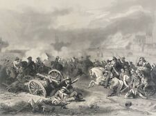 Napoléon Bonaparte Bataille de Montereau France gravure 1862 