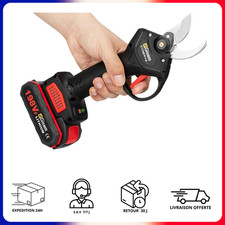 Sécateur Électrique Coffret 2 Batteries Coupe Précise Autonomie Longue Durée