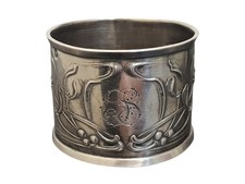 Rond De Serviette Argent Massif Art Nouveau 950
