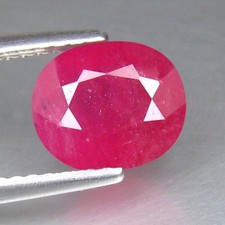 2,46 CT 8X6 MM 100 % NATUREL CHAUFFÉ MAGNIFIQUE RUBIS ROUGE PIERRE...