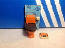 Lundby of Sweden meuble Maison de Poupée en bois toilette et balance 1970/75