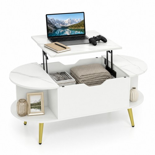 Faux marble lift top coffee - marble,