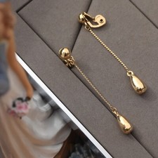 Boucles d'Oreilles Clips Pendante Fin Fil Goutte Classique Soirée Mariage EH7